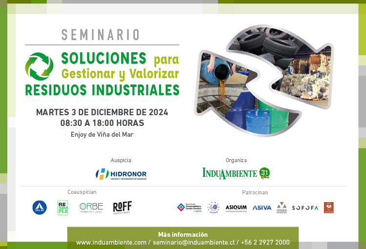 Seminario presentará soluciones para gestionar y valorizar residuos industriales